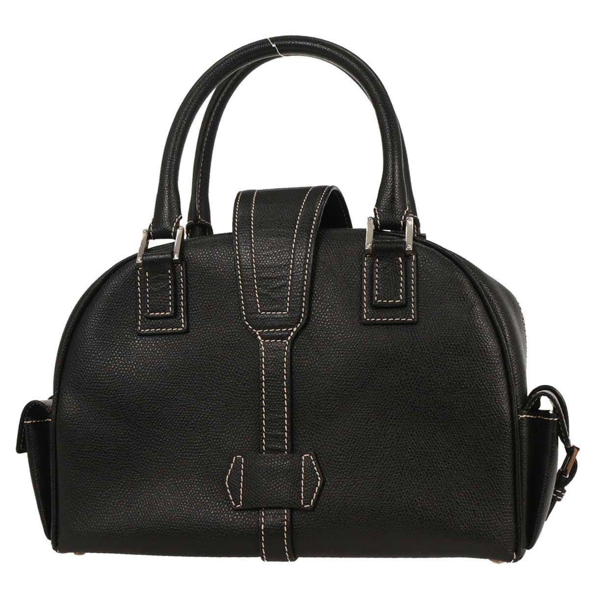 Loewe Senda Bowling Leather, BLACK, LEATHER, Handbag