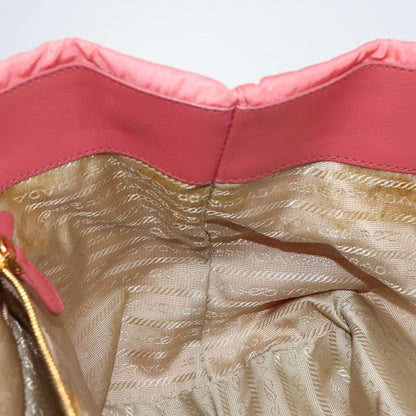 Prada Logo Bow Tote Tessuto with Leather, PINK, NYLON, Tote bag