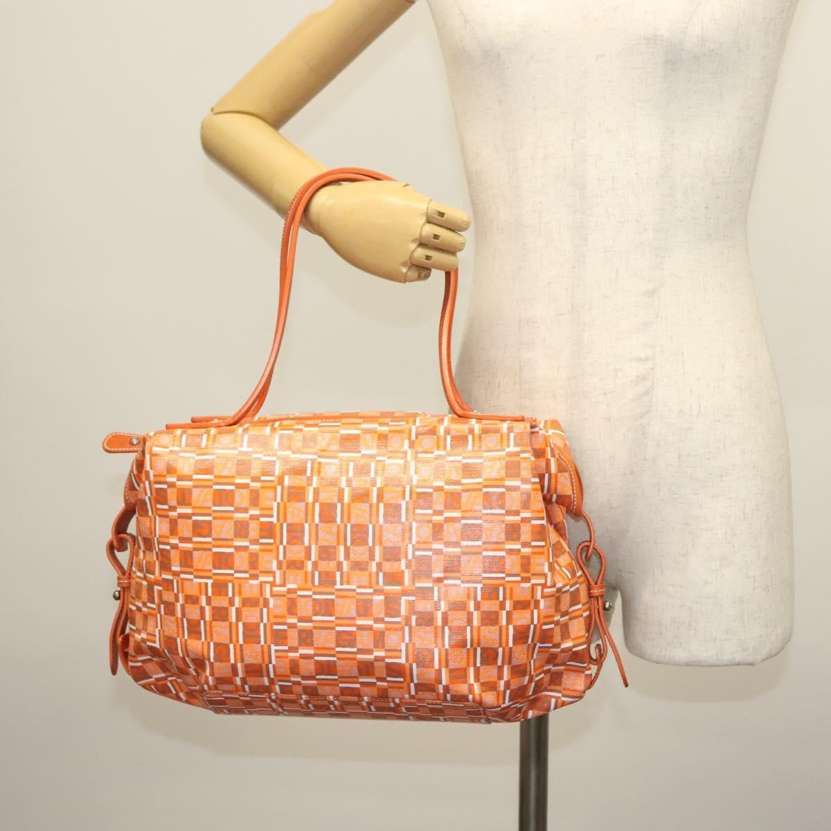 Salvatore Ferragamo Vintage Handbag Canvas, ORANGE, CANVAS, Handbag