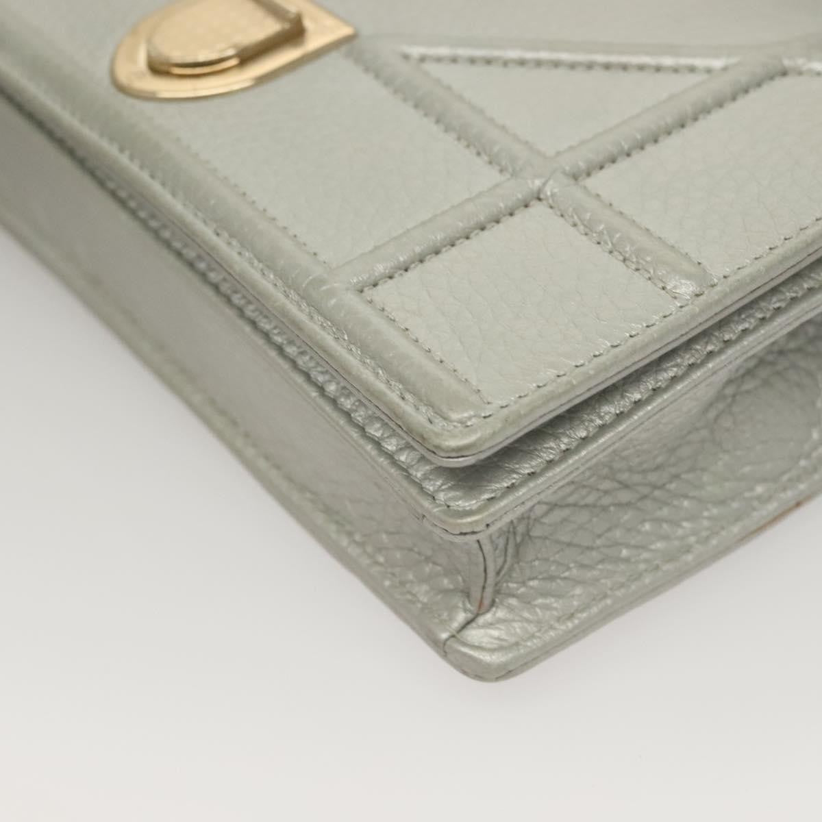 Christian Dior Diorama Wallet on Chain Leather, SILVER, LEATHER, Wallets