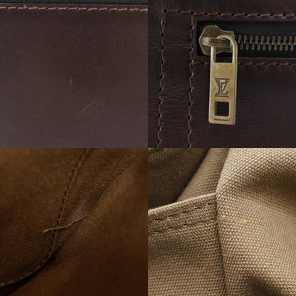 Louis Vuitton Sac Plat Crossbody Bag Utah Leather, BROWN, LEATHER, Shoulder bag