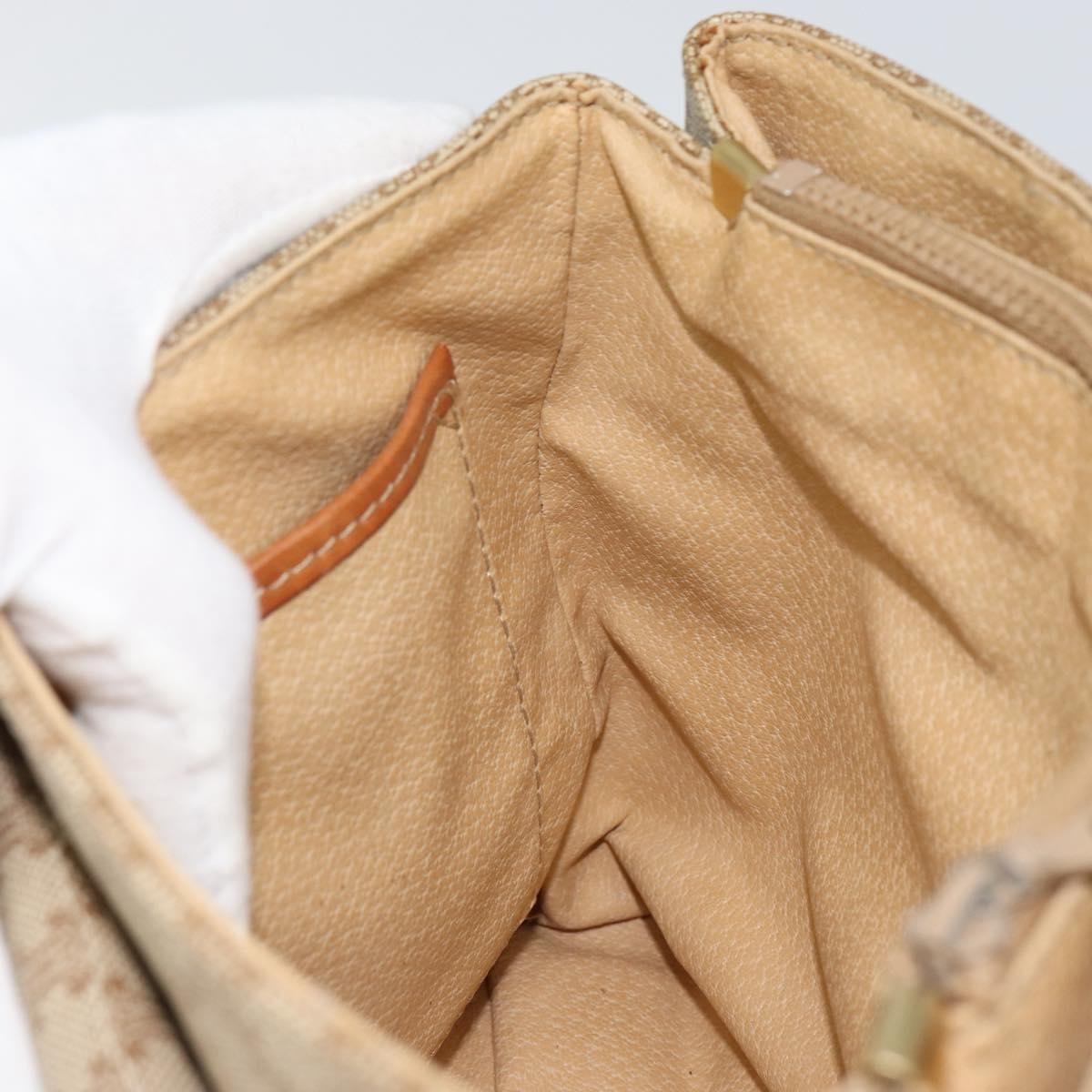 Celine Vintage Macadam Handbag Canvas, BEIGE, CANVAS, Handbag