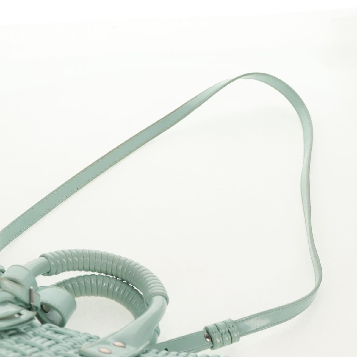 Balenciaga Bistro Panier Bag Woven Faux Leather, GREEN, RUBBER, Tote bag