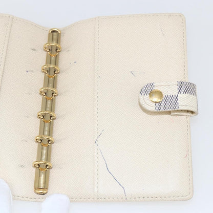 Louis Vuitton Agenda Cover Damier Azur, WHITE, CANVAS, Wallets