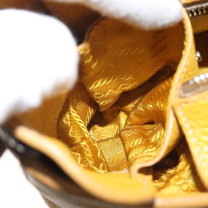 Prada Vintage Handbag Leather, YELLOW, LEATHER, Handbag