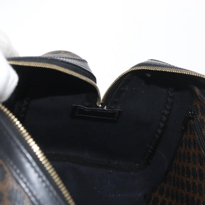 Celine Vintage Duffle Bag Macadam Coated Canvas, Black, Canvas, Handbag
