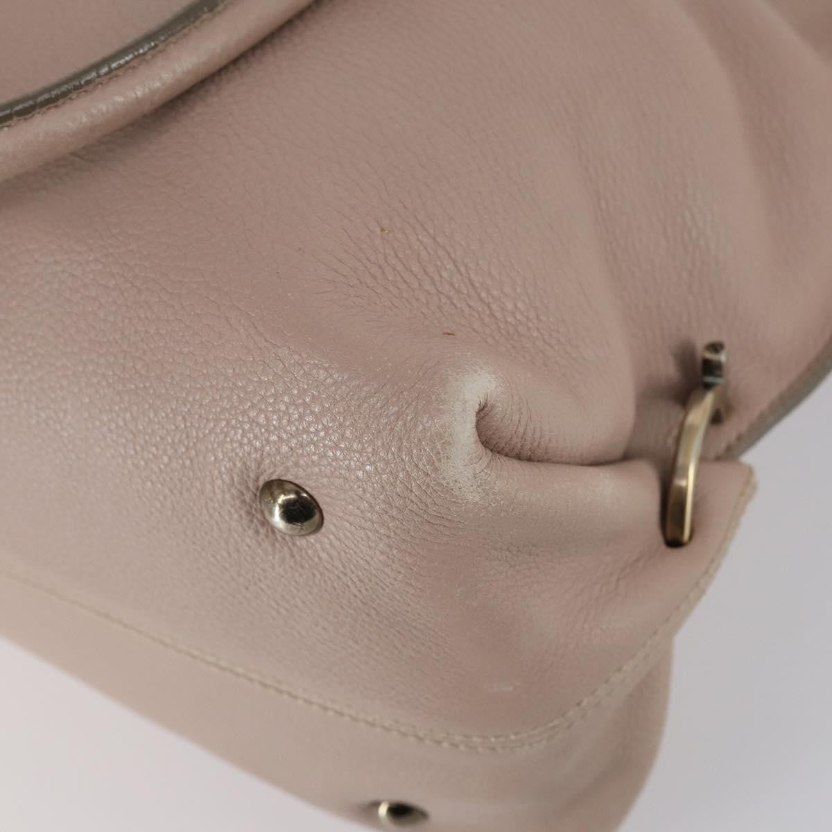 Salvatore Ferragamo Gancini Shoulder Bag Leather, BEIGE, LEATHER, Shoulder bag