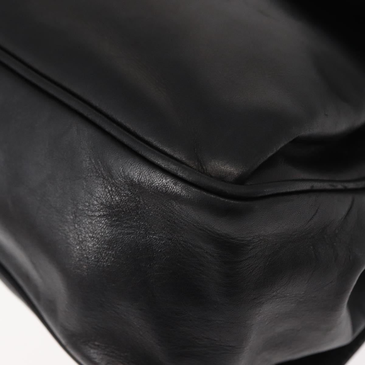 Celine Circle logo Leather, BLACK, LEATHER, Shoulder bag