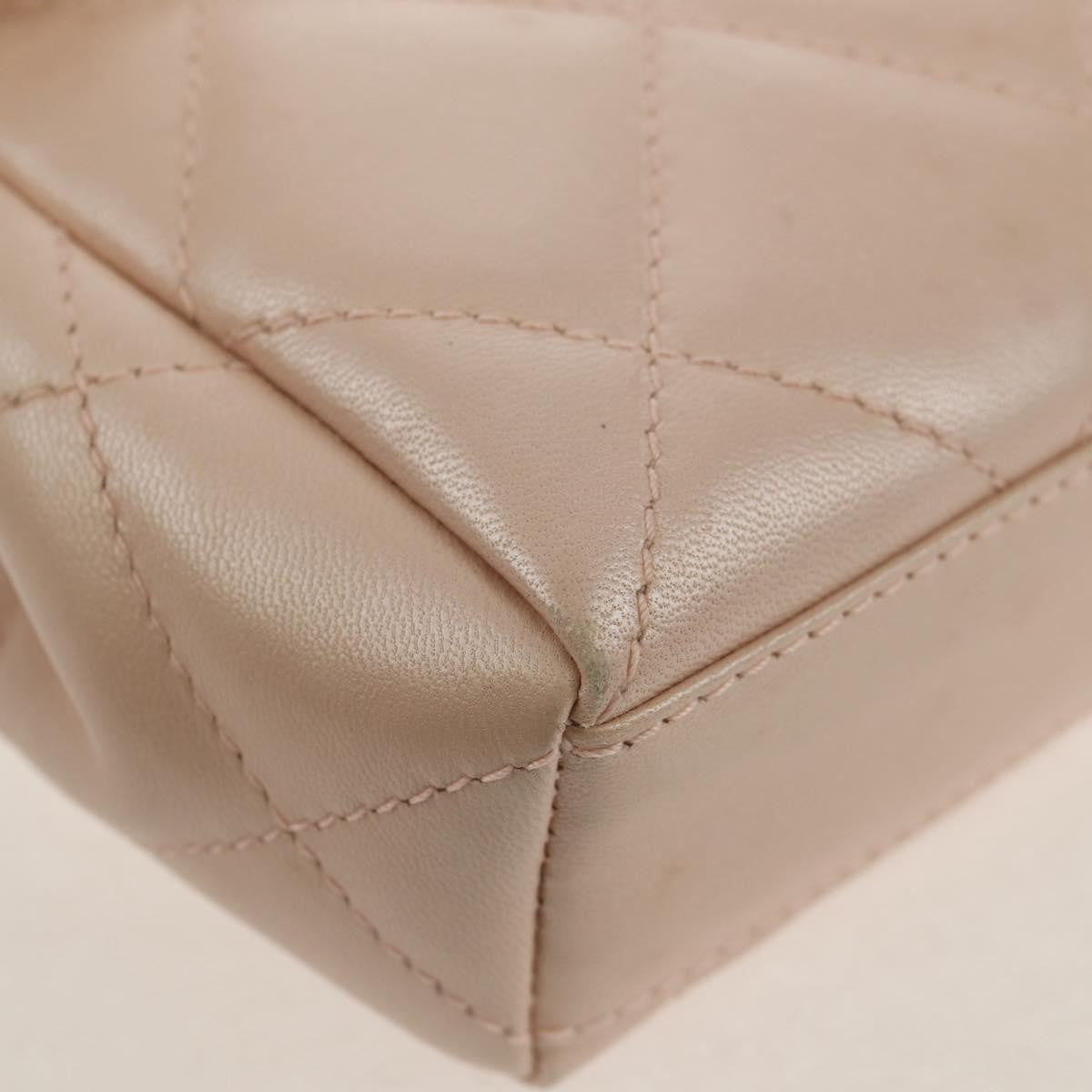 Chanel Vintage Top Handle Flap Bag Quilted Lambskin, PINK, LEATHER, Handbag