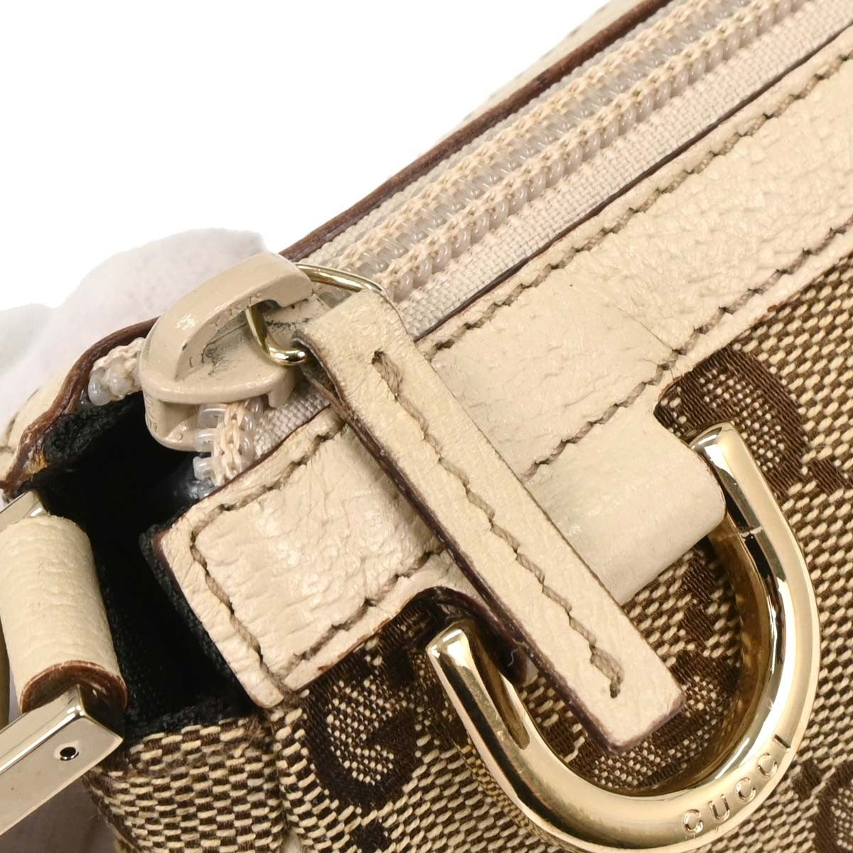 Gucci Abbey Pochette GG Coated Canvas, BEIGE, CANVAS, Clutche & pouche