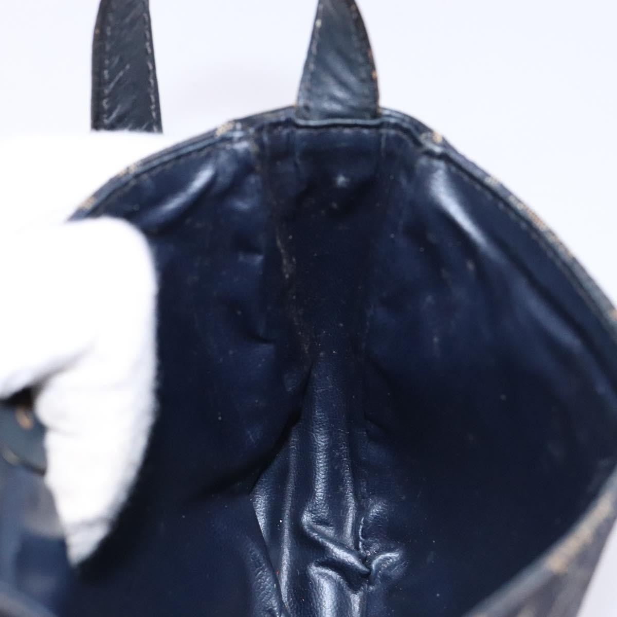 Celine C Sulky Shoulder bag Canvas and Leather, NAVY, CANVAS, Shoulder bag