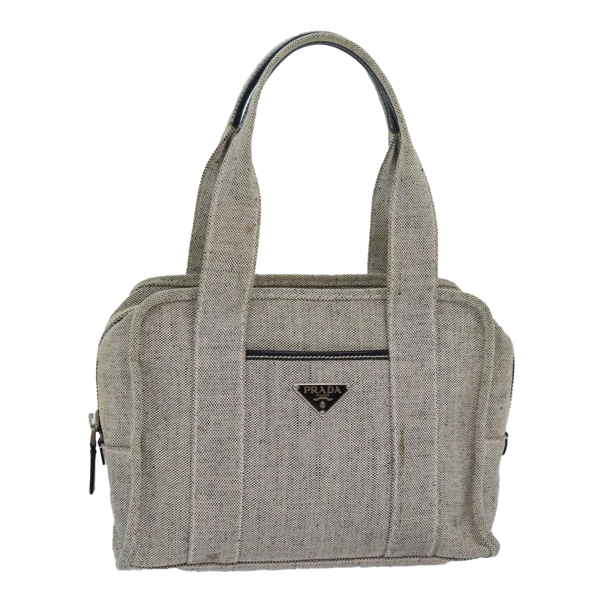 Prada Vintage Handbag Canvas, GRAY, CANVAS, Handbag