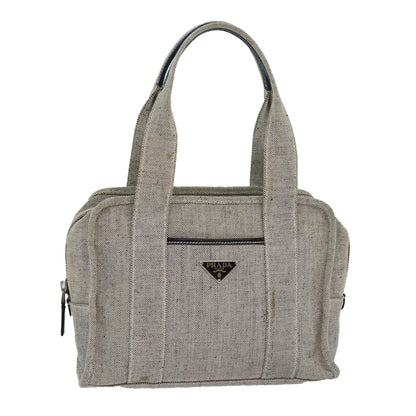 Prada Vintage Handbag Canvas, GRAY, CANVAS, Handbag
