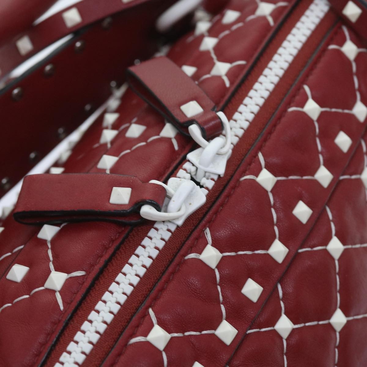 Valentino Garavani Free Rockstud Spike Duffle Bag Quilted Leather, RED, LEATHER, Travel bag