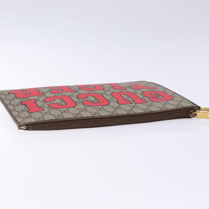 Gucci GG Marmont Pouch Coated Canvas, BEIGE, PVC, Clutche & pouche