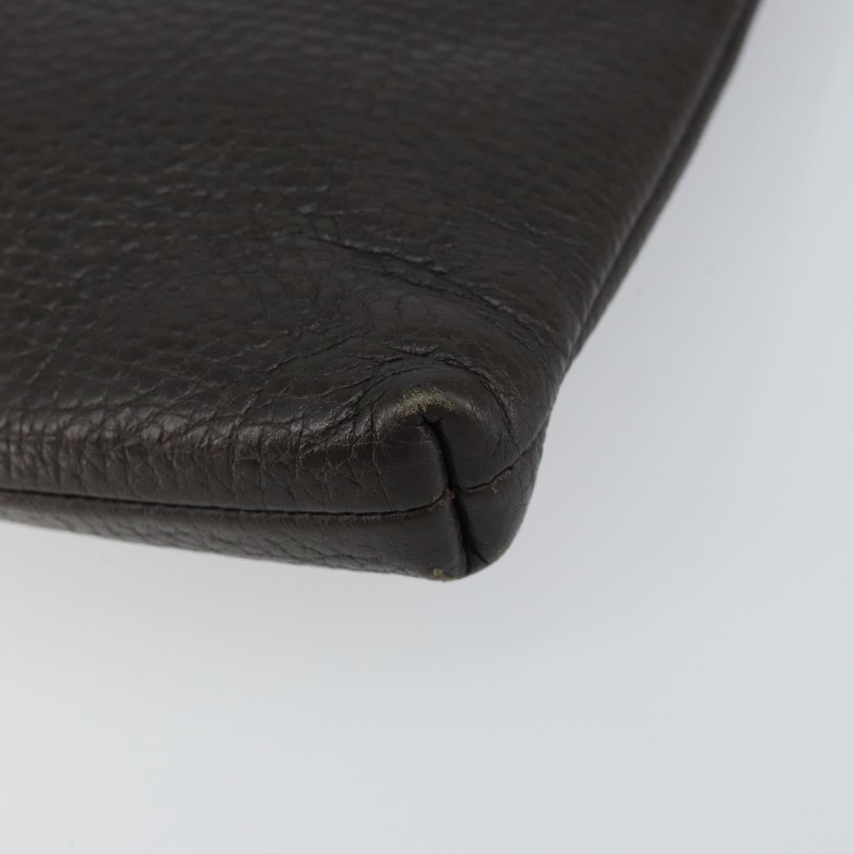 Gucci Vintage Zip Clutch Leather, BROWN, LEATHER, Clutche & pouche