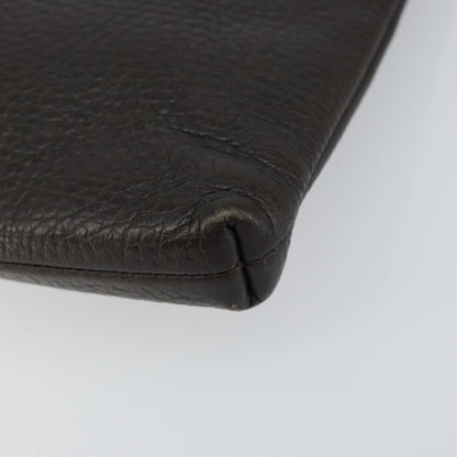 Gucci Vintage Zip Clutch Leather, BROWN, LEATHER, Clutche & pouche