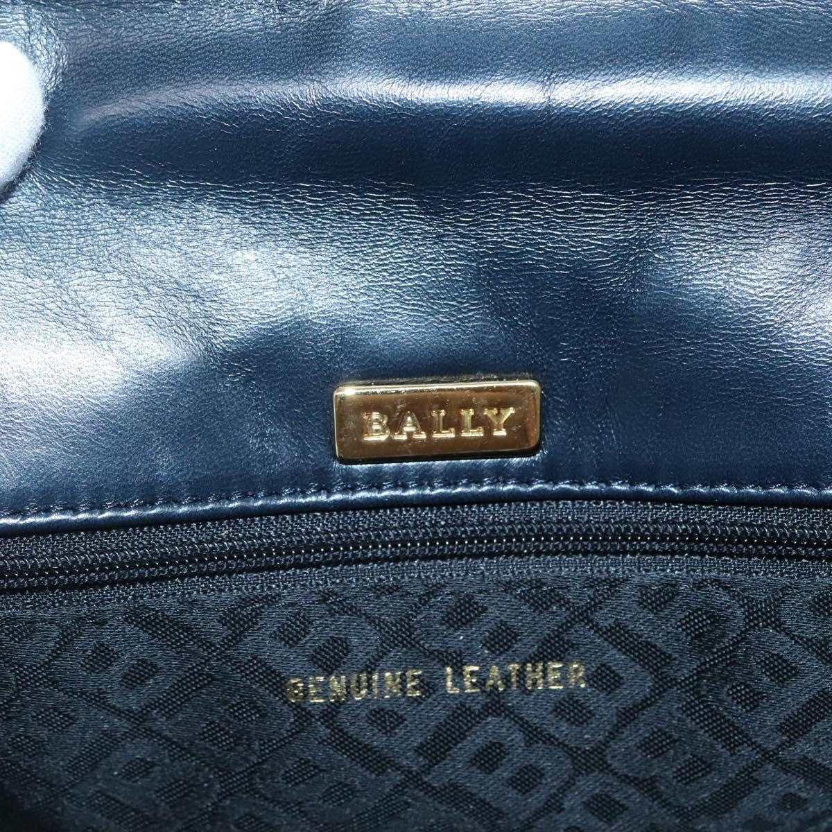 Bally Vintage Handbag Quilted Leather, NAVY, LEATHER, Handbag