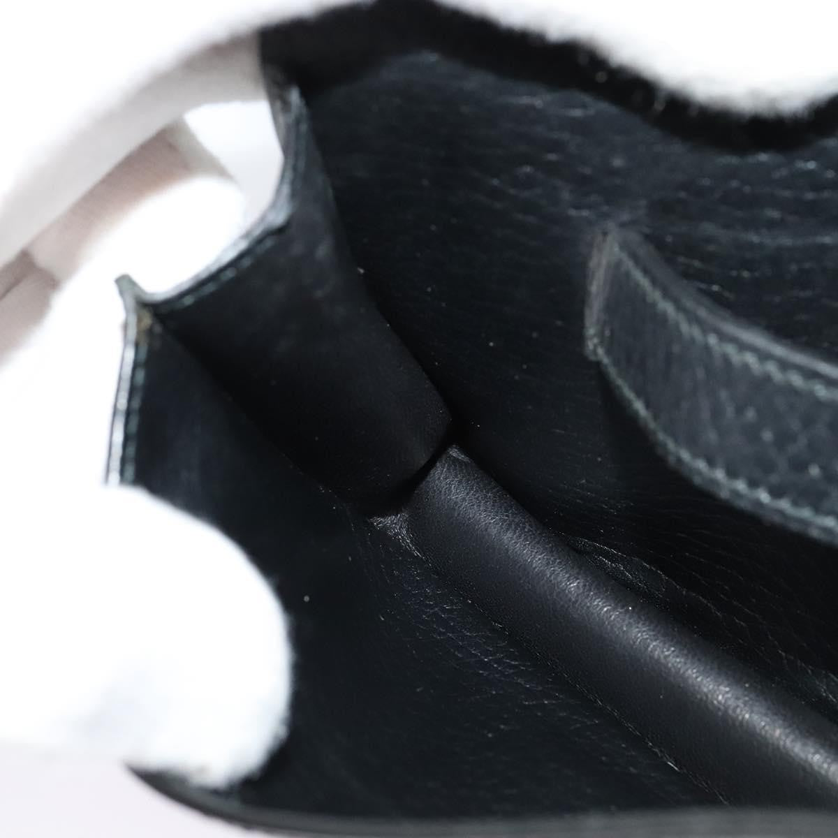 Hermes Pochette Green Waist Bag Leather, BLACK, LEATHER, Clutche & pouche