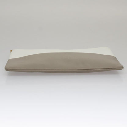 Celine Bicolor Solo Clutch Leather, GRAY, LEATHER, Clutche & pouche