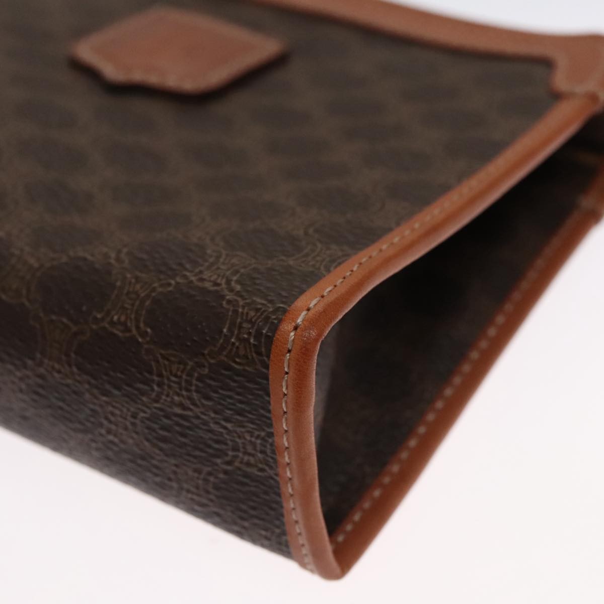 Celine Macadam Pochette Clutch, BROWN, PVC, Clutche & pouche