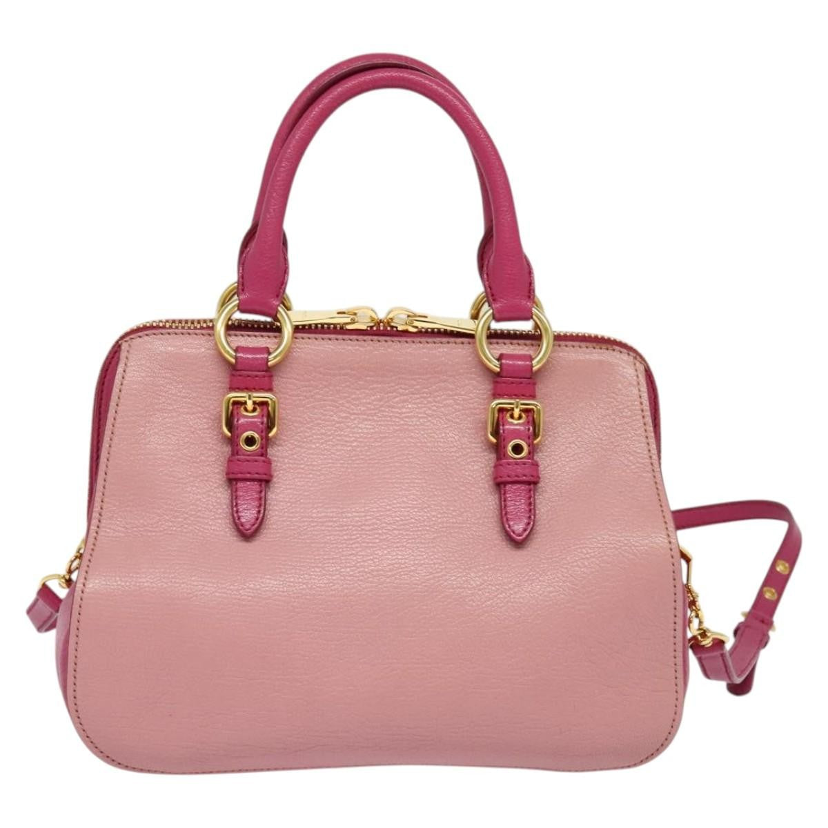 Miu Miu Madras Bowler Bag Leather, PINK, LEATHER, Handbag