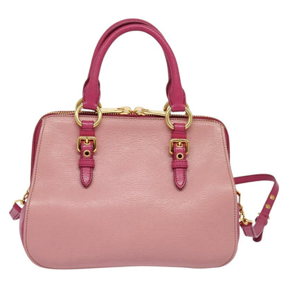 Miu Miu Madras Bowler Bag Leather, PINK, LEATHER, Handbag