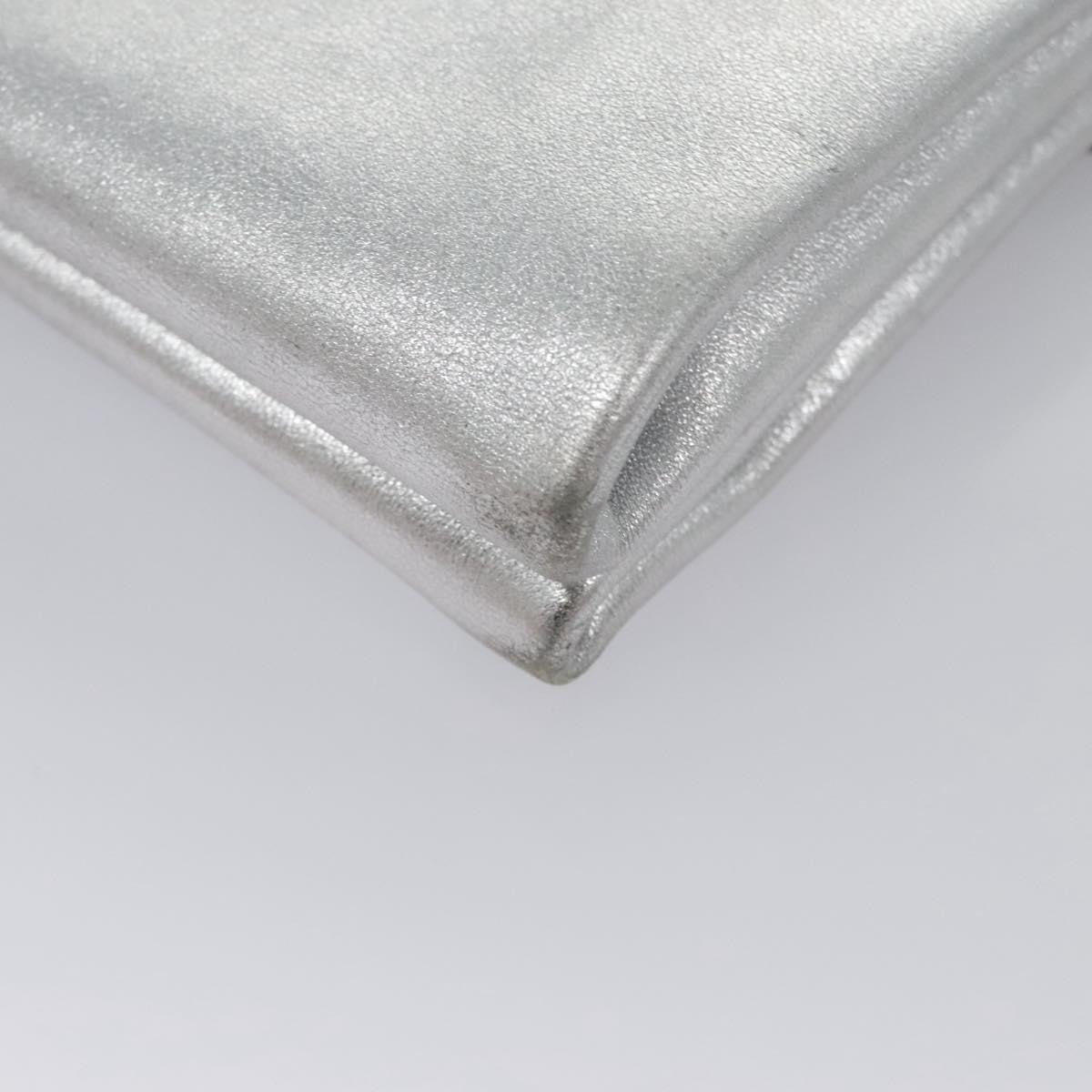 Prada Double Turn Lock Shoulder Bag Leather, SILVER, LEATHER, Shoulder bag