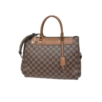 Louis Vuitton Greenwich Bag Damier, BROWN, LEATHER, Handbag