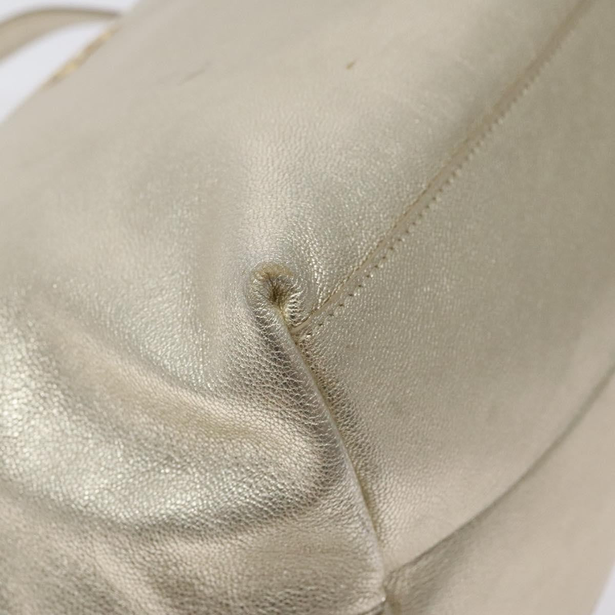 Salvatore Ferragamo Vintage Zip Tote Leather, GOLD, LEATHER, Tote bag