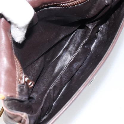 Celine Vintage Shoulder Bag Leather, BROWN, LEATHER, Shoulder bag