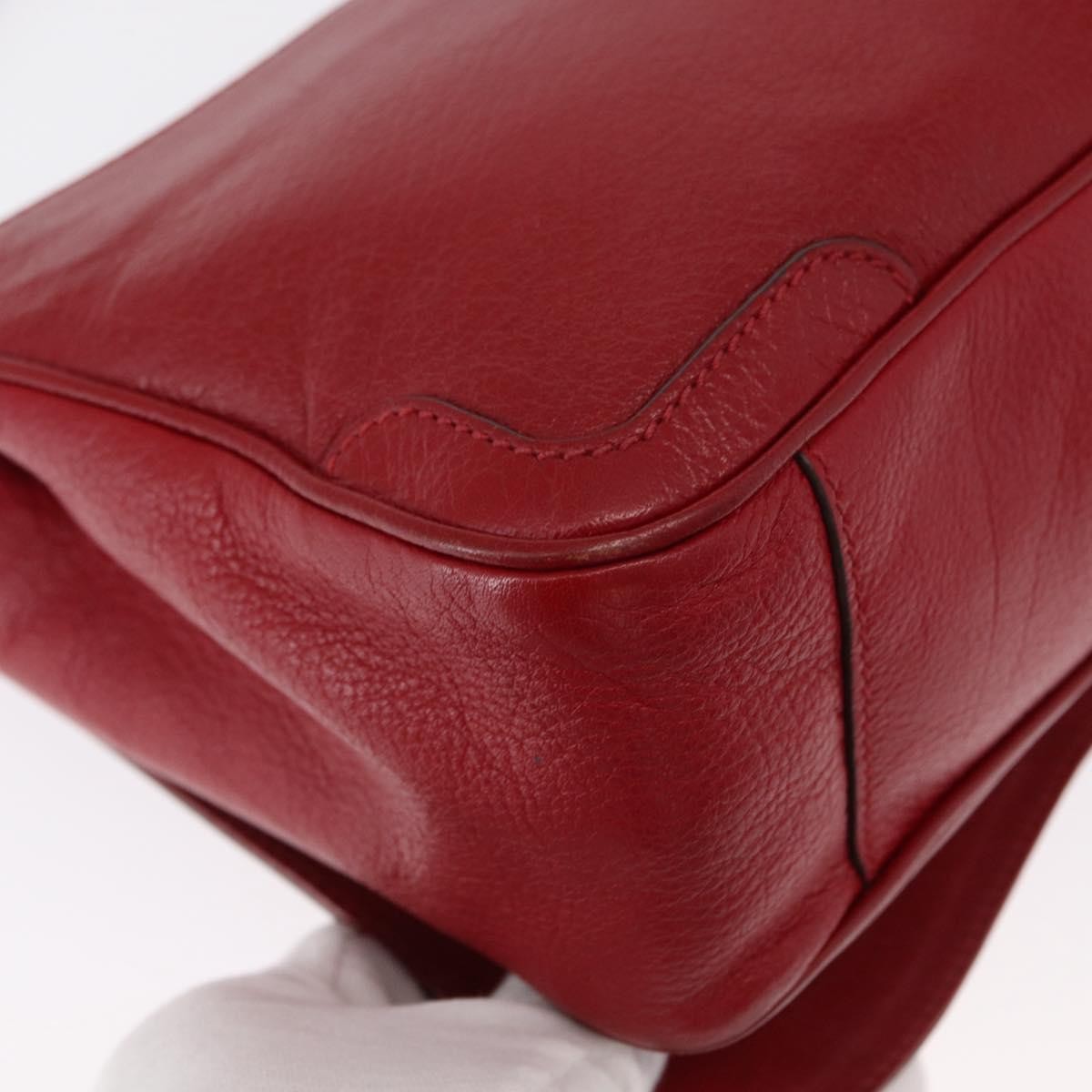 Salvatore Ferragamo Gancini Shoulder Bag Leather, RED, LEATHER, Shoulder bag