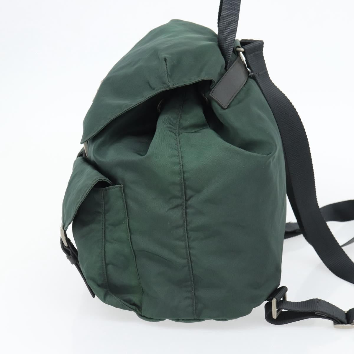 Prada Double Front Pocket Backpack Tessuto, Green, Nylon, Backpack