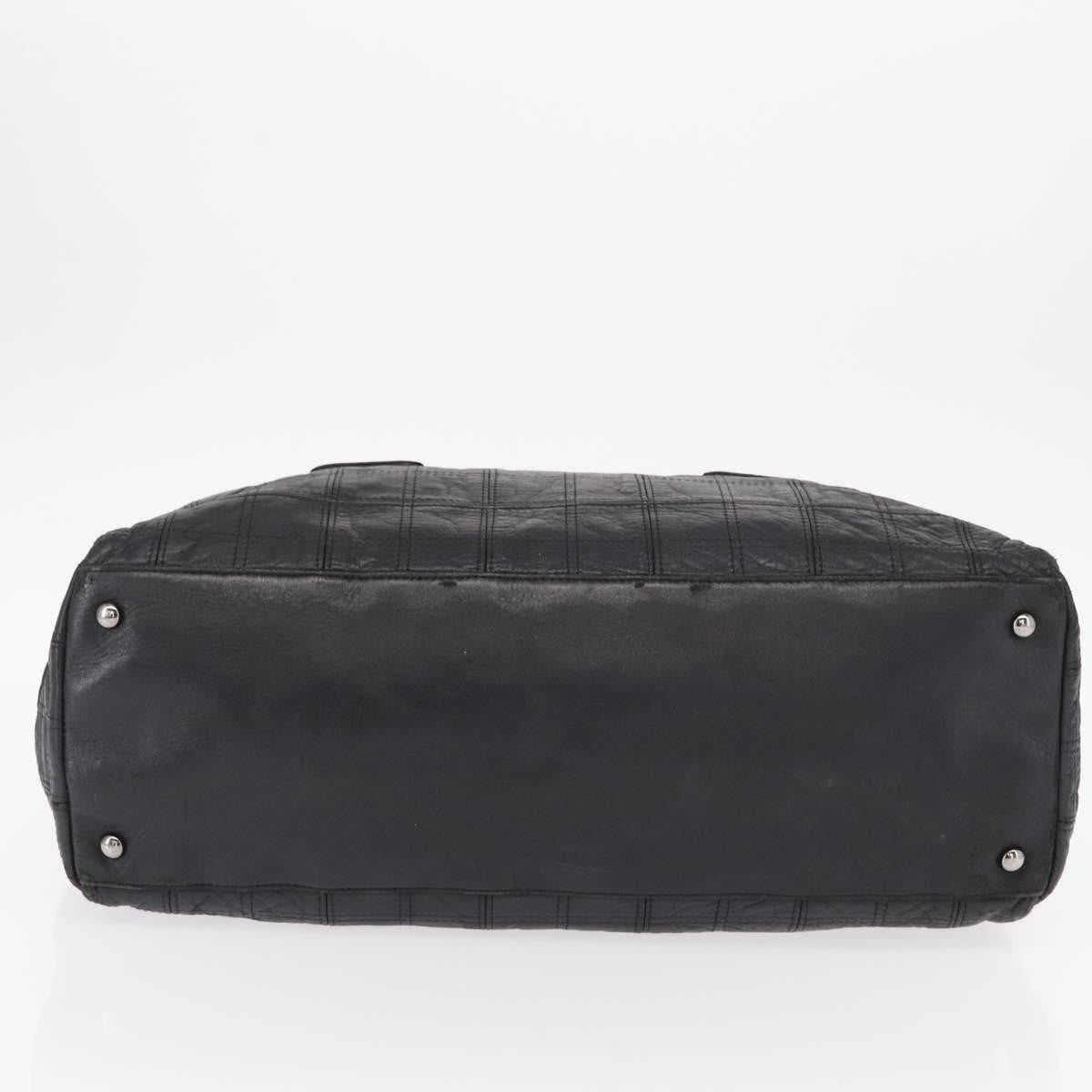 Chanel Lax Shopping Tote Square Quilted Leather, BLACK, LEATHER, Tote bag