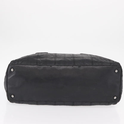 Chanel Lax Shopping Tote Square Quilted Leather, BLACK, LEATHER, Tote bag