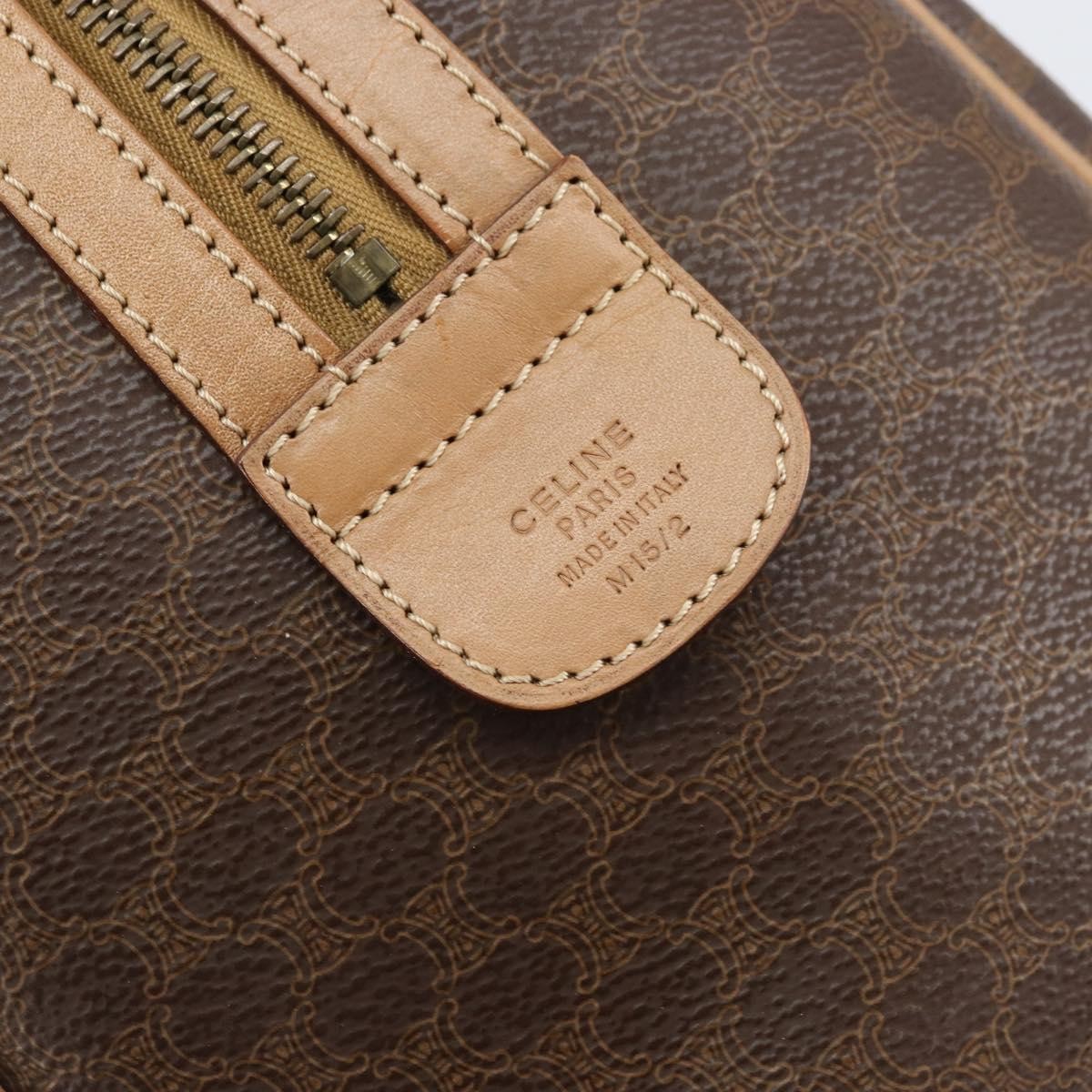 Celine Vintage Macadam Boston bag Canvas, BROWN, CANVAS, Travel bag