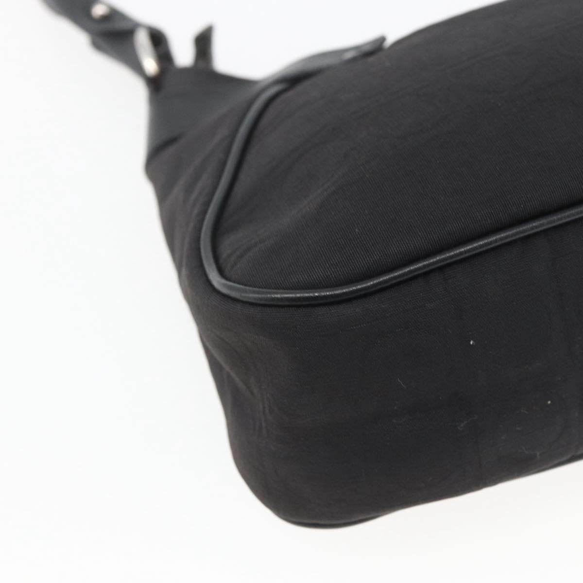 Salvatore Ferragamo Gancini Shoulder Bag Canvas, BLACK, CANVAS, Shoulder bag