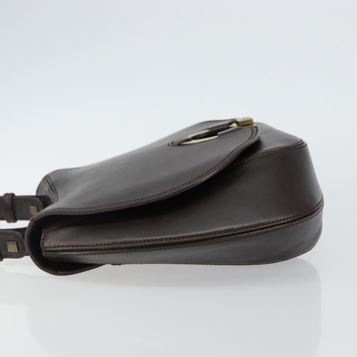 Salvatore Ferragamo Gancini handbag Leather, BLACK, LEATHER, Handbag