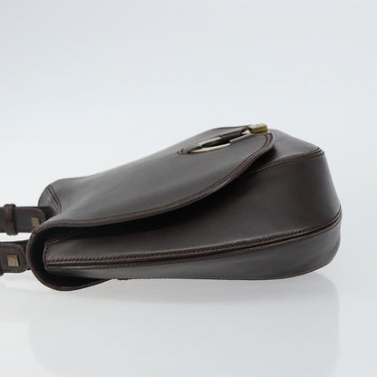 Salvatore Ferragamo Gancini handbag Leather, BLACK, LEATHER, Handbag