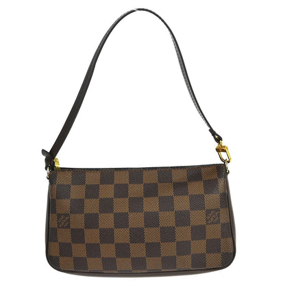 Louis Vuitton Navona Pochette Accessoires Damier, Brown, Canvas, Clutch