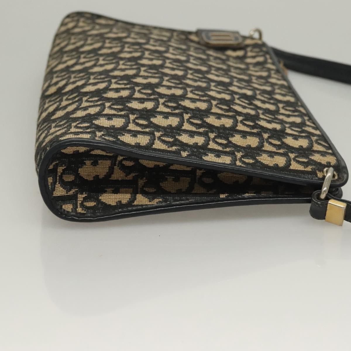 Christian Dior Vintage Trotter Shoulder Bag Canvas, NAVY, CANVAS, Shoulder bag