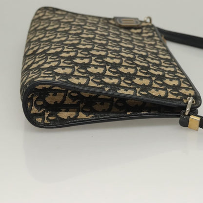 Christian Dior Vintage Trotter Shoulder Bag Canvas, NAVY, CANVAS, Shoulder bag