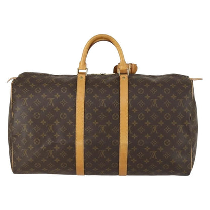 Louis Vuitton Keepall Bag Monogram Canvas, BROWN, CANVAS, Travel bag