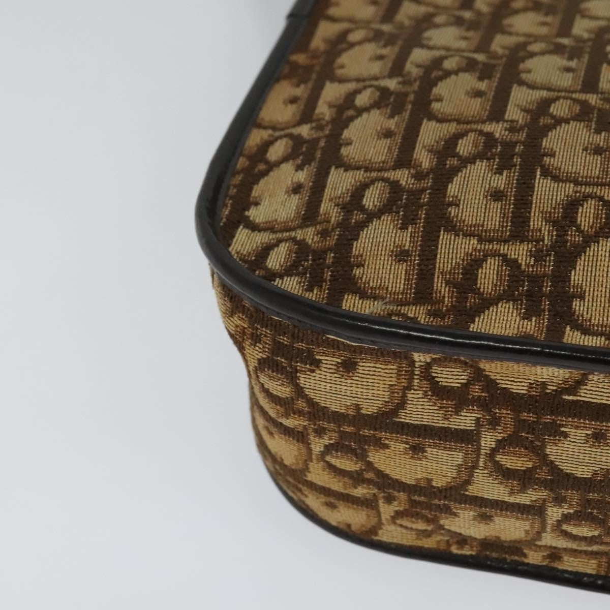 Christian Dior Vintage Trotter Flap Shoulder Bag Canvas, BROWN, CANVAS, Shoulder bag