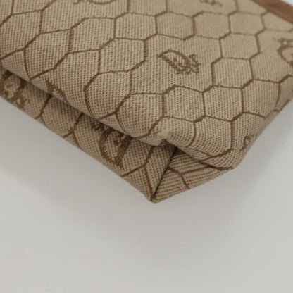 Christian Dior Vintage Honeycomb Zip Pouch Coated Canvas, BEIGE, PVC, Clutche & pouche