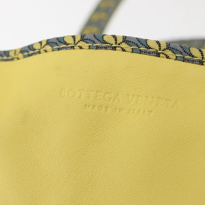 Bottega Veneta A-Shape Tote Leather with Intrecciato Detail, YELLOW, LEATHER, Shoulder bag