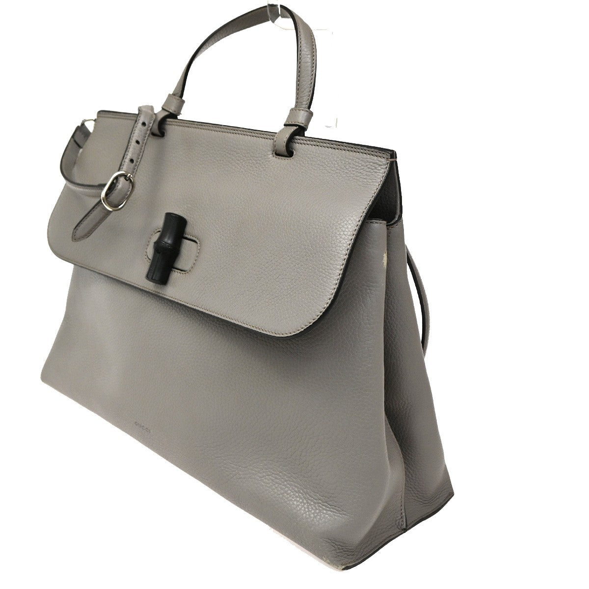 Gucci Bamboo Daily Top Handle Bag Leather, Gray, Leather, Shoulder Bag
