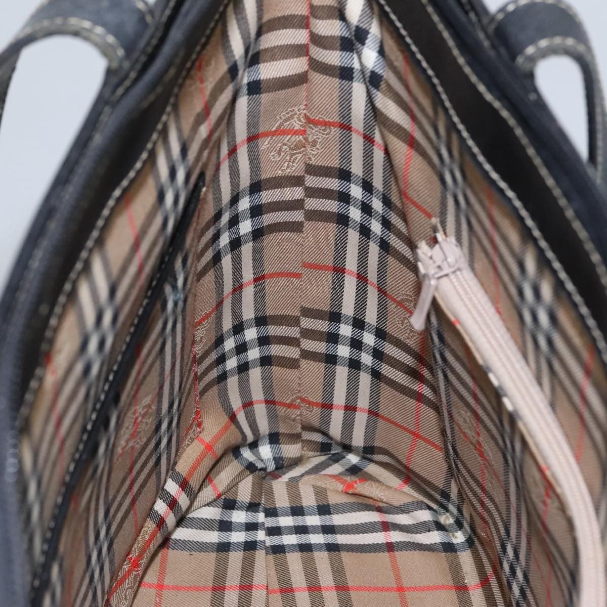 Burberry Handle Tote Leather, BLACK, LEATHER, Tote bag