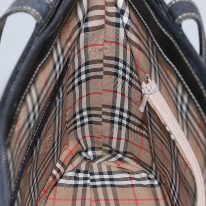 Burberry Handle Tote Leather, BLACK, LEATHER, Tote bag