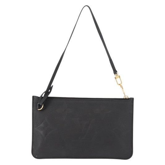Louis Vuitton Neverfull Pochette Monogram Empreinte Giant, BLACK, LEATHER, Clutche & pouche